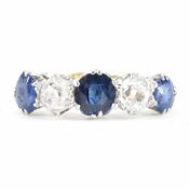 18CT GOLD SAPPHIRE & DIAMOND 5 STONE RING