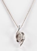 HALLMARKED 9CT GOLD & DIAMOND PENDANT NECKLACE