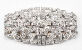 ART DECO DIAMOND DRESS CLIP BROOCH