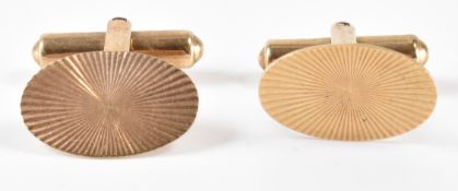 PAIR OF GOLD GENTS OVAL CUFFLINKS