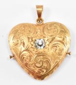 VICTORIAN ANTIQUE BERYL SET HEART PENDANT