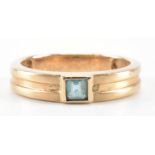 HALLMARKED 9CT GOLD & TOPAZ BAND RING