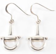 PAIR OF SILVER STIRRUP DROP EARRINGS