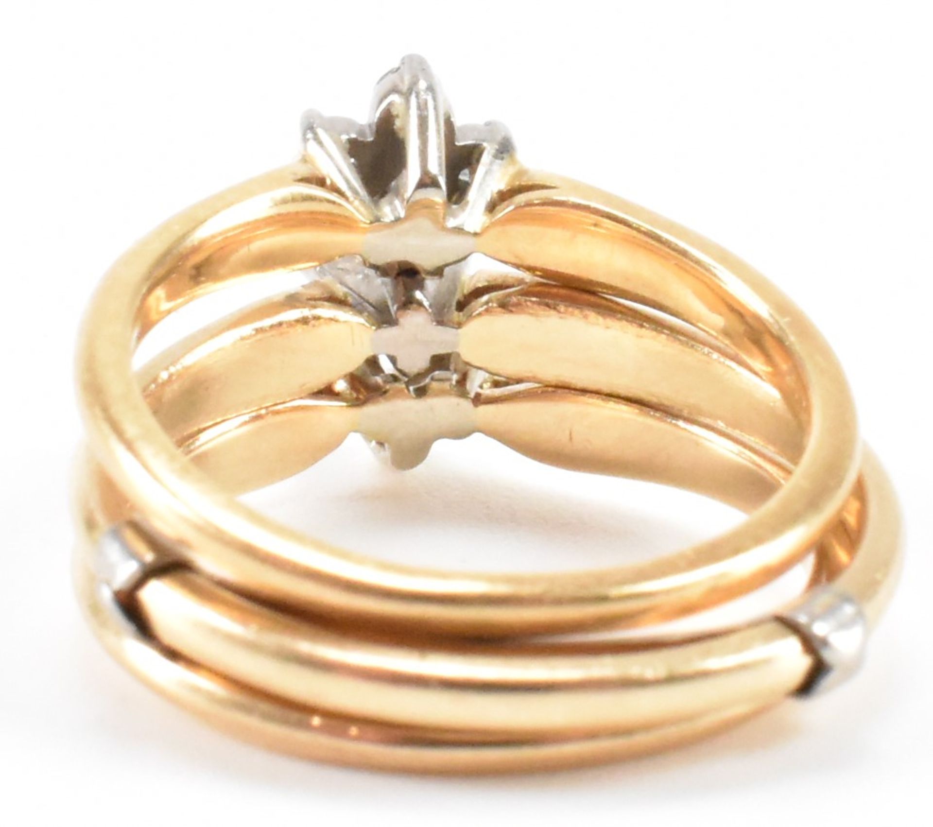 THREE VINTAGE GOLD & DIAMOND STACKING RINGS - Image 3 of 9