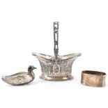 ASSORTMENT OF MARKED SILVER TABLE WARE ITEMS