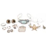 ASSORTMENT OF SILVER JEWELLERY - MARKED 925 & 800