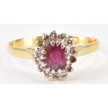 HALLMARKED 18CT GOLD RUBY & DIAMOND RING