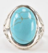 SILVER & FAUX TURQUOISE DRESS RING