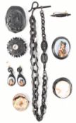 COLLECTION OF MOURNING JEWELLERY