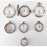 ASSORTMENT OF SILVER CASED POCKET WATCHES