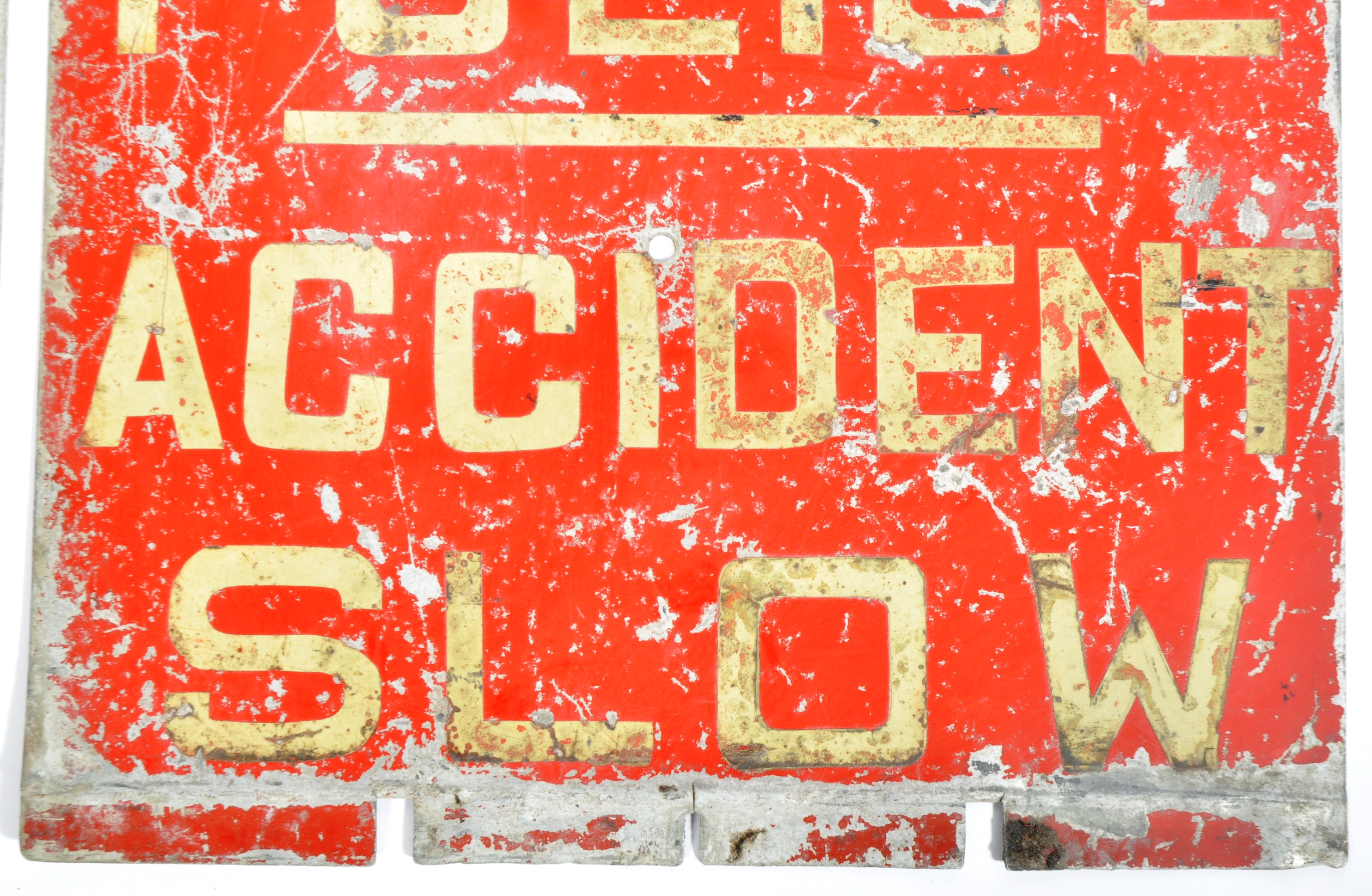 PAIR OF MID CENTURY POLICE ACCIDENT ROAD SIGNS - Image 5 of 6