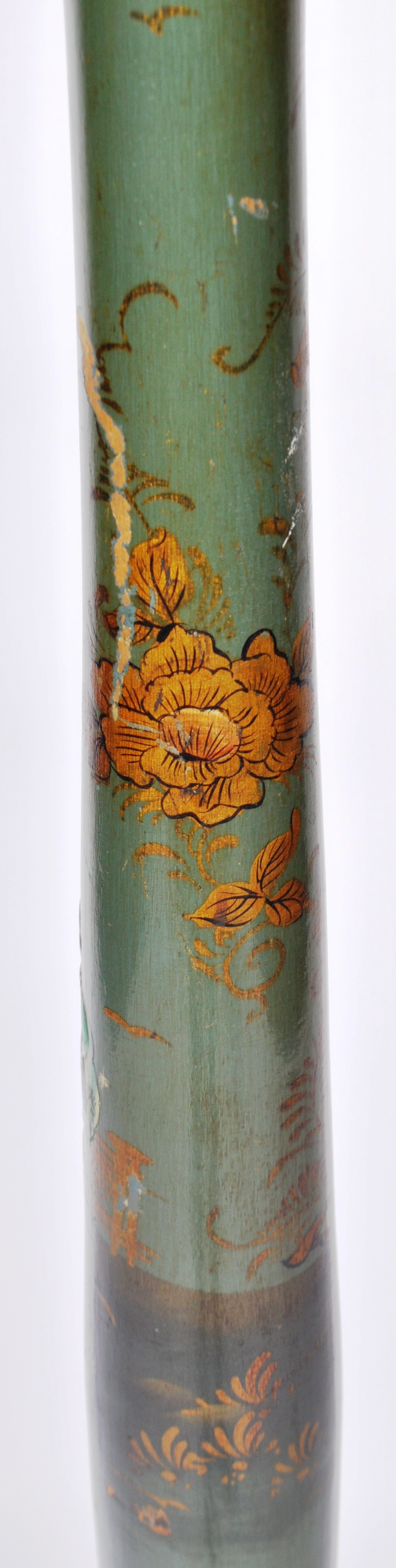 20TH CENTURY CHINESE CHINOISERIE GREEN LACQUER FLOOR LAMP - Image 4 of 6