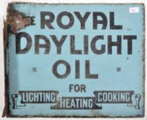 ROYAL DAYLIGHT OIL - VINTAGE ENAMEL DOUBLE SIDE SIGN