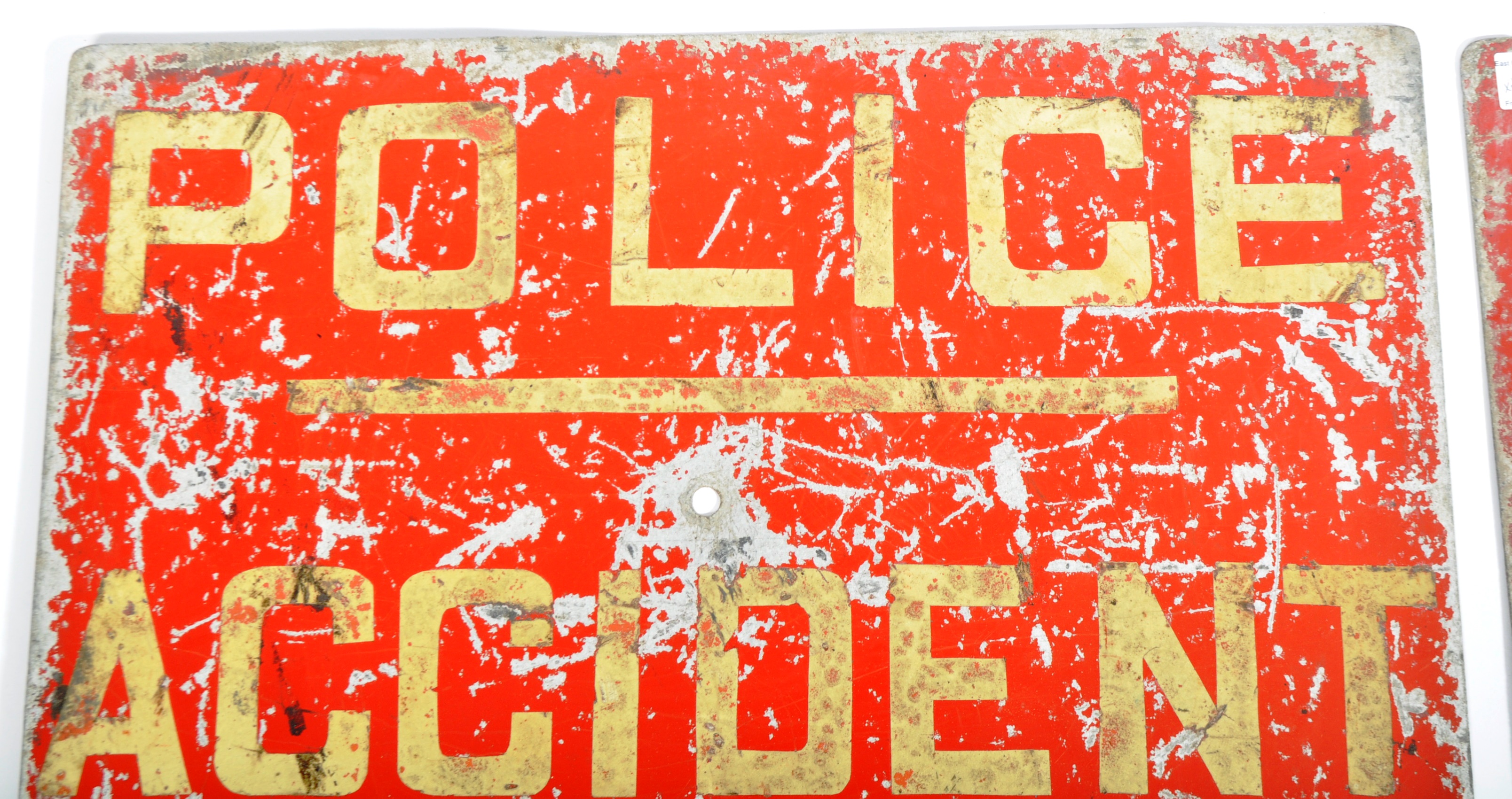 PAIR OF MID CENTURY POLICE ACCIDENT ROAD SIGNS - Image 2 of 6