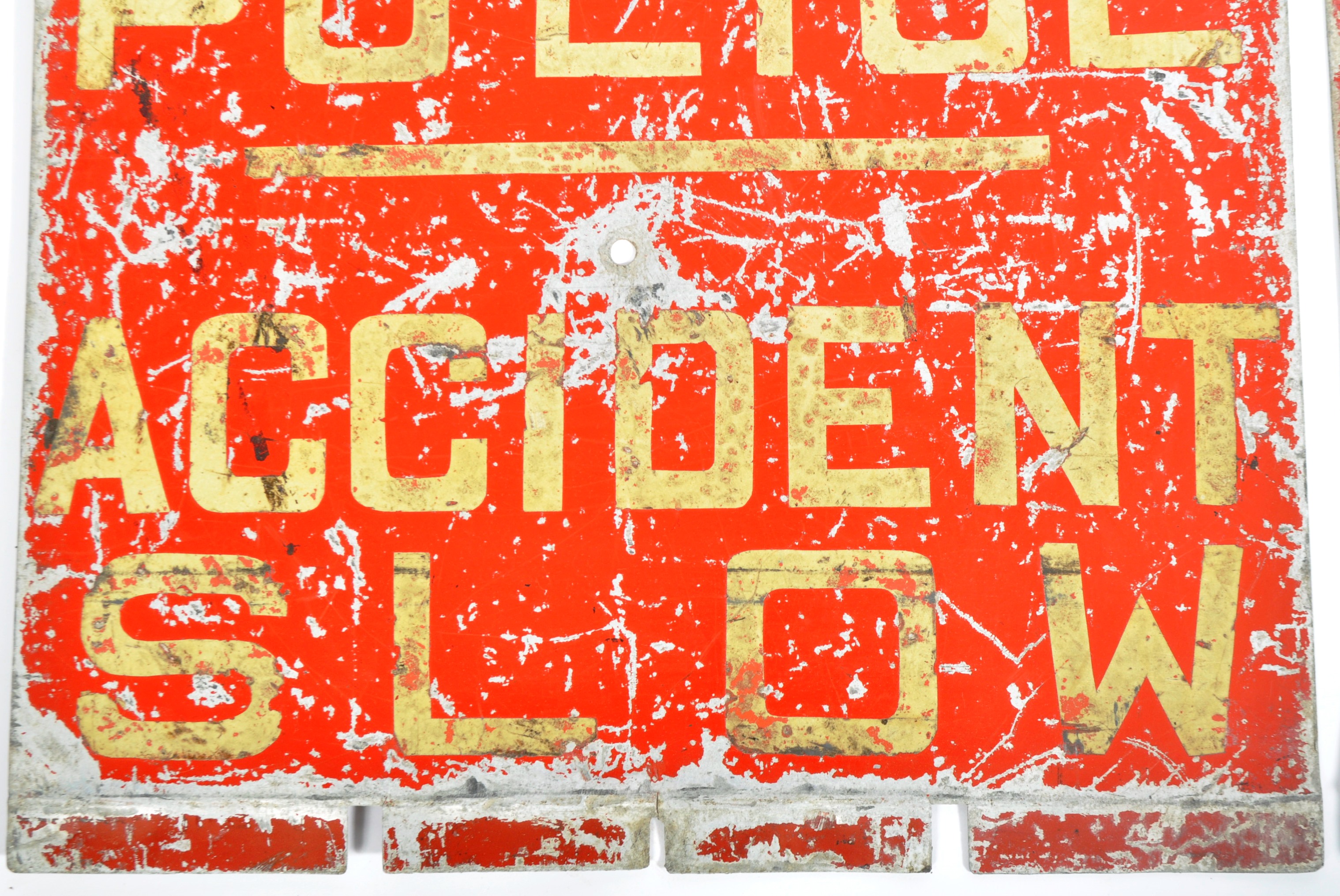 PAIR OF MID CENTURY POLICE ACCIDENT ROAD SIGNS - Image 3 of 6