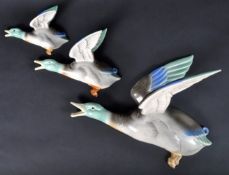 JOHN ADAMS FOR POOLE POTTERY - GRADUATING SET OF MALLARDS