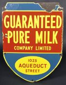 SCARCE CANADIAN PURE MILK ENAMEL SIGN