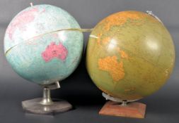 TWO VINTAGE GLOBES ONE CHALLENGE AND ONE SCAN-GLOBE