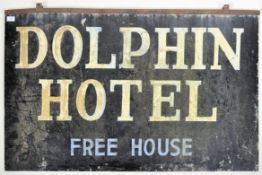 DOLPHIN HOTEL - 20TH CENTURY PUB ADVERTISING SIGN