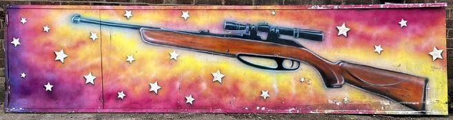 LARGE RETRO FUNFAIR PAINTED GUN PANEL