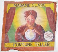 MADAME CLARE - VINTAGE 20TH FAIRGROUND CANVAS BANNER