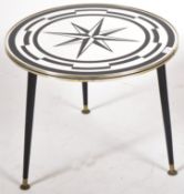 MID CENTURY CIRCULAR MIRRORED TOPPED SIDE / OCCASIONAL TABLE