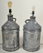 CASTROL - PAIR OF VINTAGE UPCYCLED OIL DRUM LAMP LIGHTS