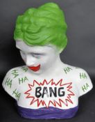 THE JOKER - TERRACOTTA BUST GRAFFITIED IN THE JOKER STYLE