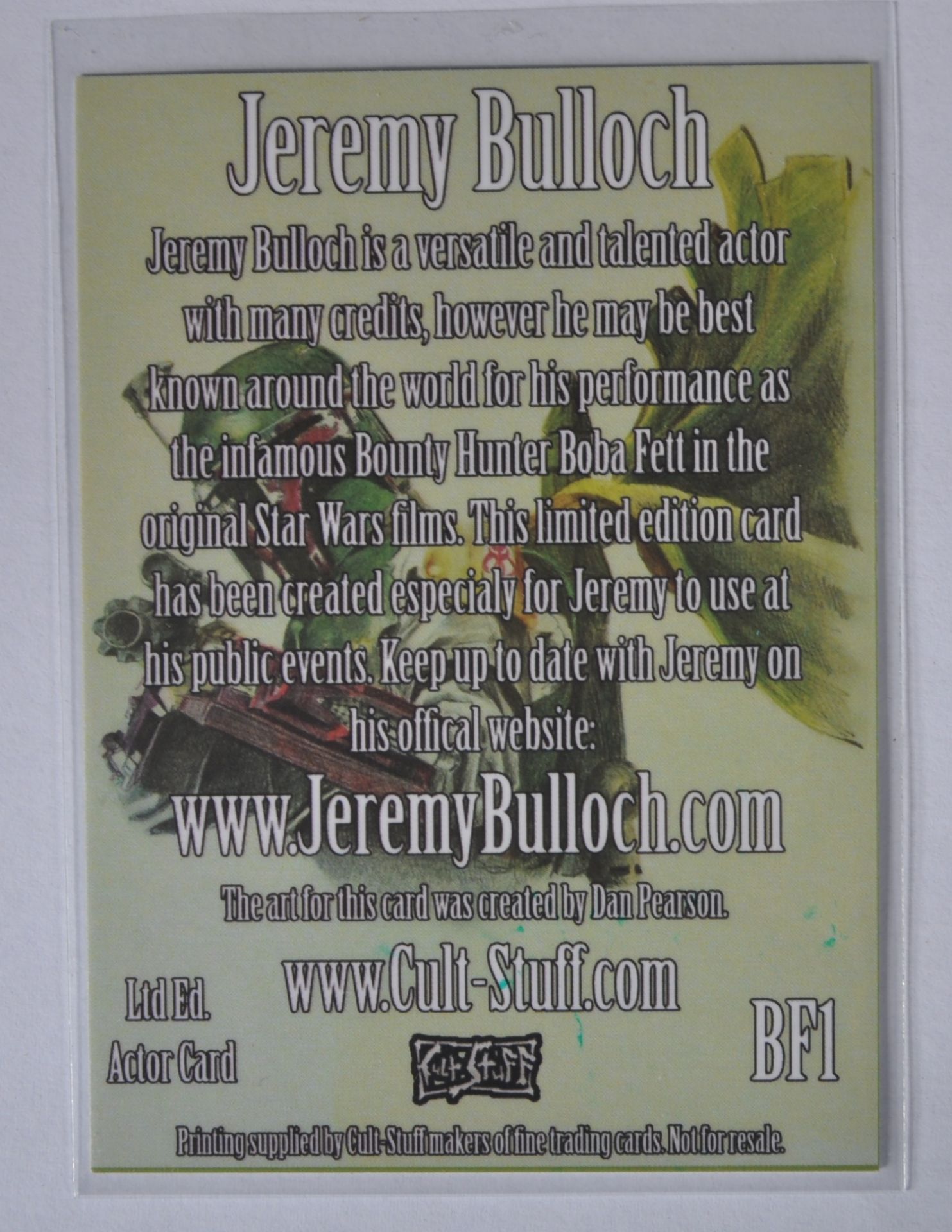 ESTATE OF JEREMY BULLOCH - STAR WARS - SIGNED TRADING CARD - Bild 3 aus 3