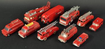 COLLECTION OF VINTAGE DINKY TOYS DIECAST FIRE ENGINE TRUCKS