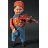 VINTAGE GERMAN SCHUCO TINPLATE CLOCKWORK VIOLIN BOY