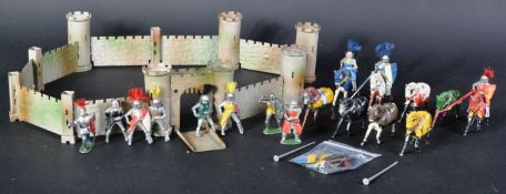 COLLECTION OF VINTAGE LEAD TOY SOLDIERS & TINPLATE CASTLE