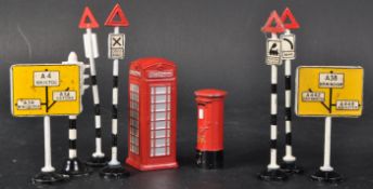 COLLECTION OF VINTAGE DINKY TOYS MINIATURE ROAD SIDE ACCESSORIES