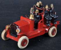 VINTAGE 1930'S JOHILLCO DIECAST MODEL FIRE ENGINE WITH FIGURES