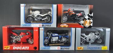 COLLECTION OF ASSORTED 1/18 SCALE DIECAST MODEL MOTORBIKES