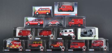 COLLECTION OF ASSORTED 1/76 SCALE DIECAST MODEL FIRE ENGINE TRUCKS