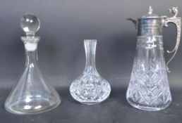 COLLECTION OF CUT GLASS DECANTERS & VASE