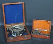 TWO VICTORIA BAKER LONDON CLINOMETER & COMPASS SUNDIAL