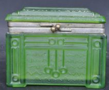 EARLY 20TH CENTURY RUSSIAN MALTSEV GREEN GLASS DRESS CASKET