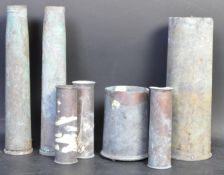 OF MILITARIA INTEREST - COLLECTION OF BRASS WW1 SHELLS