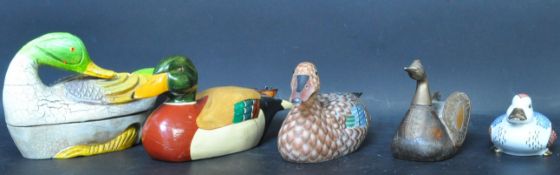 COLLECTION OF DUCKS - CHINA & WOOD - DECOY DUCKS