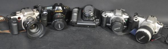 COLLECTION OF VINTAGE CANON CAMERA BODIES & LENSES