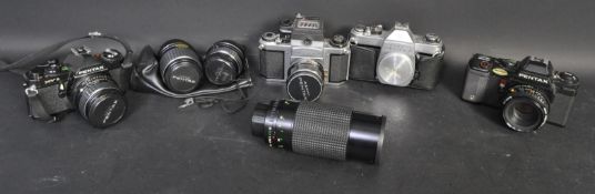 COLLECTION OF VINTAGE PENTAX CAMERA BODIES & LENSES