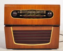 A VINTAGE MCMICHAEL VALVE RADIO WITH MONARCH RECORD PLAYER