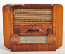 A RETRO VINTAGE 1950S HMV TEAK CASED VALVE RADIO
