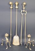 VINTAGE GRIFFIN & ORB BRASS FIRESIDE SET