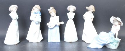 SIX NAO SPANISH PORCELAIN FIGURINES