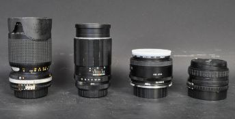 FOUR CAMERA LENSES - NIKON - TAKUMAR - TAMRON