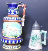 19TH CENTURY GEORGE JONES MAJOLICA JUG & OTHER