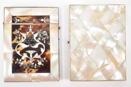 TWO EDWARDIAN MOTHER OF PEARL & TORTOISE SHELL CARD CASES